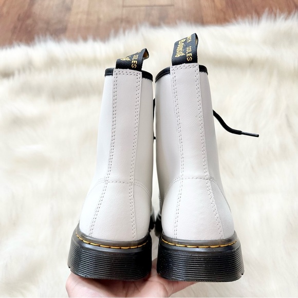SOLD NWOB Dr. Martens Zavala Leather Combat Boot in White Size 8 41 Y2K - Picture 5 of 7